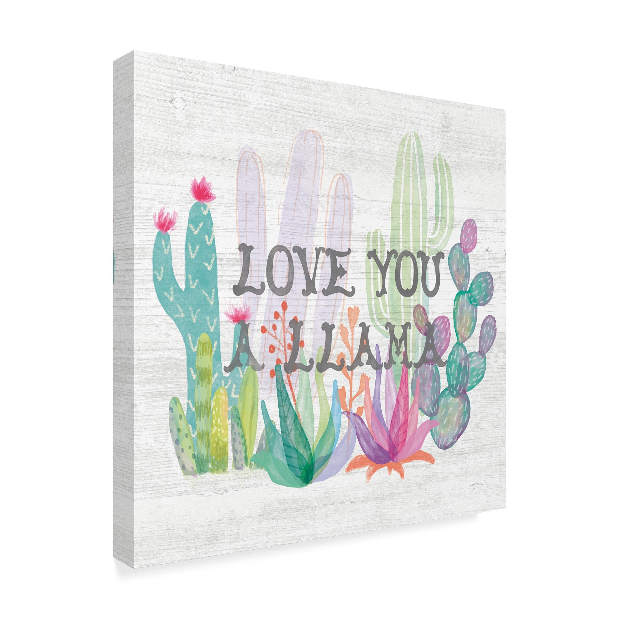 Trademark Fine Art 'Lovely Llamas Cactus Love' Canvas Art by Mary Urban