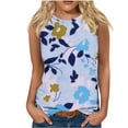 thumbnail image 2 of QUNYINEY Casual Tank Tops for Women 2025 Crew Neck Floral Sleeveless Tops Loose Summer Basic Tank Tops, 2 of 5