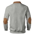 thumbnail image 4 of Men's Polo Shirts Zip Up Collared Long Sleeve Color Block Top Casual Spring Golf Shirts for Men Grey S, 4 of 5