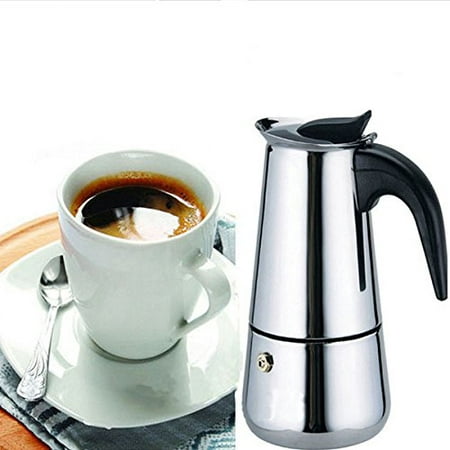 Yosoo Stovetop Espresso Maker Italian Moka Coffee Pot - Best Polished Stainless Steel Coffee Percolator with Permanent (Best Coffee In Naples Italy)