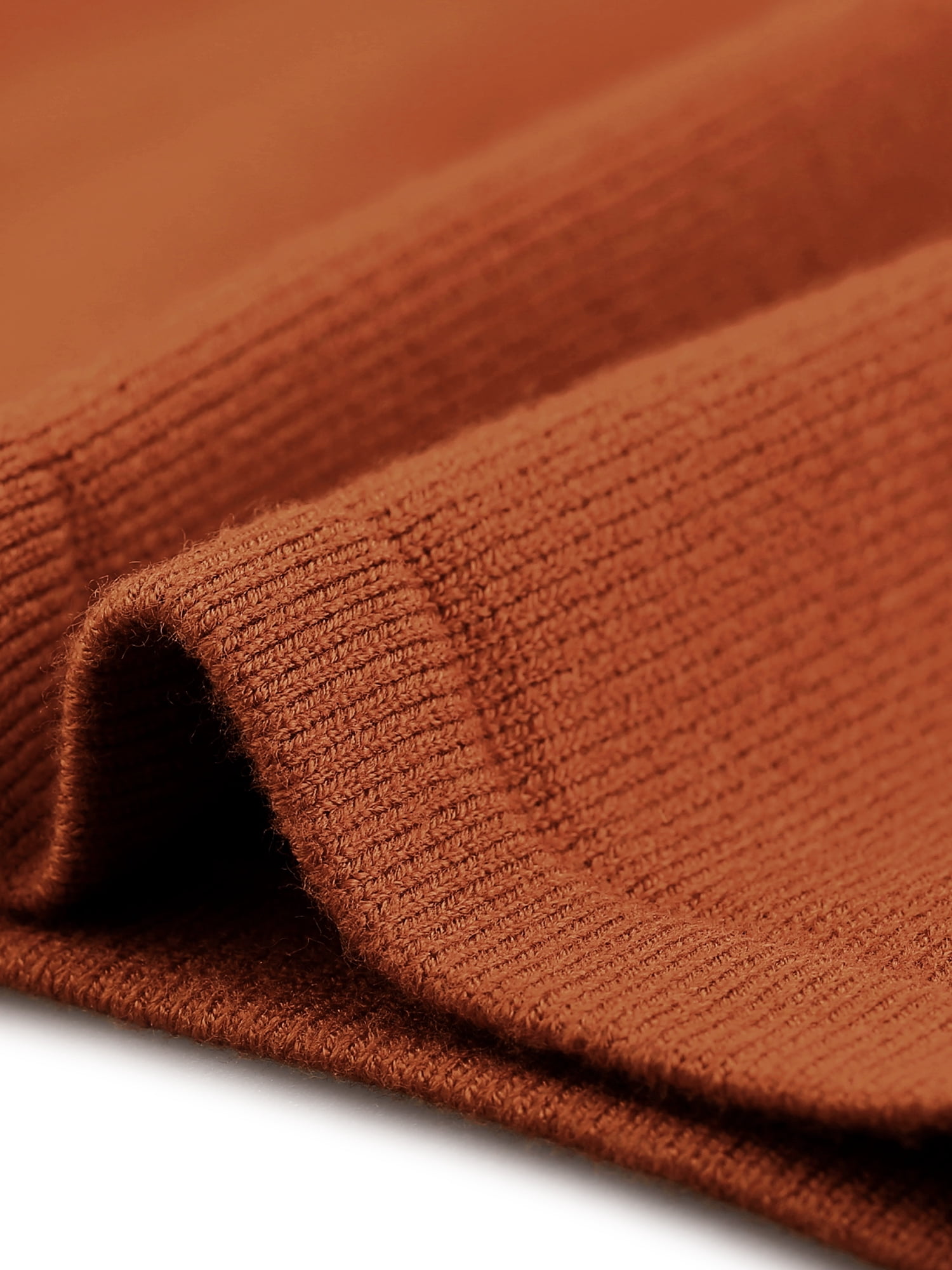 Unique Bargains Women's Plus Size Knitted Deep V Neck Wrap Criss Cross Cable Knit Sweater 4X Orange