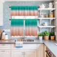 thumbnail image 6 of Kitchen Window Curtains Valance and Tier Set, Turquoise Orange Gradient Rod Pocket Tier Curtain Valance Set, Modern Minimalist Art Light Filtering Cafe Curtains for Bedroom Living Room, 6 of 9