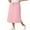 02-Pink, variant on Women's Elastic High Waist Maxi Skirt - Back Slit Flowy Wrap Skirt with Pockets for Casual Work Black L