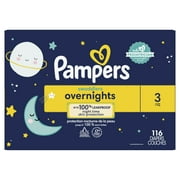Pampers Swaddlers Overnight Diapers Size 3, 116 Count (Select for More Options)