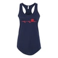 thumbnail image 3 of Dog Heartbeat | Paw Print EKG Lifeline | Veterinarian Vet Tech Dog Lover Ladies Racerback Tank Top, Navy, Small, 3 of 5