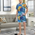 thumbnail image 7 of joogoo Men's Pajama Set Tropical Fish Ocean V-Neck Pj Shorts Set 2 Piece Loungewear Sleepwear M, 7 of 7