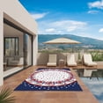 thumbnail image 3 of Red Flowers Outdoor Rug for Patio/Deck/Porch, Non-Slip Large Area Rug 5 x 7 Ft, Independence Day Stars Retro Country Indoor Outdoor Rugs Washable Area Rugs, Reversible Camping Rug Carpet Runner, 3 of 8