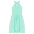 thumbnail image 5 of iiniim Kids Flower Girls Ruched Chiffon Junior Bridesmaid Dress Halter Neck Beaded Wedding Party 6-16, 5 of 7