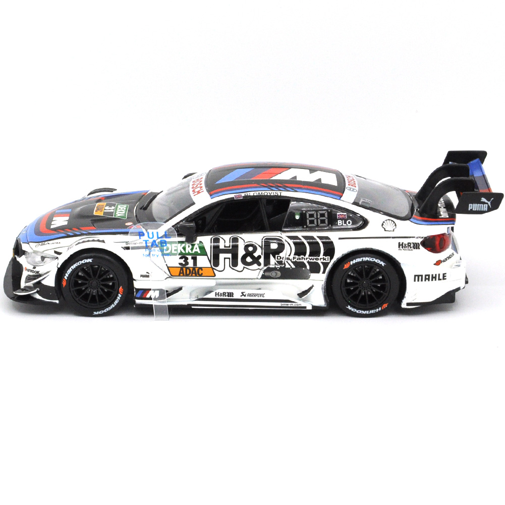 1: 32 Suitable for BMW M4 DTM Alloy Simulation Car Die Casting Model Dynamic Sound and Light Toy Series Collectibles Boy Birthday Gift