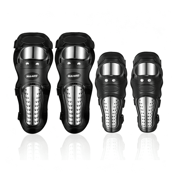 BESTSKY Knee Pads Elbow Pads 4Pcs-2 in 1 Dirt Bike Knee and Shin Guards/Elbow Guards,Motorcycle Protective Gear Set with Adjustable Knee Cap Pads Protector for Motocross Atv Skating Mountain Bike