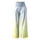 thumbnail image 4 of Pantalones anchos de cintura alta elástica con estampado veraniego para mujer: estampado digital por pulverización, cintura alta de tres cortes, pierna ligeramente ajustada, bolsillos ocultos., 4 of 5