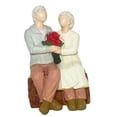 thumbnail image 3 of Estatua de pareja enamorada, mini figura, escultura, recuerdo, centro de mesa, decoración del hogar Vieja pareja sentada, 3 of 9