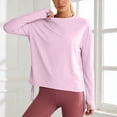thumbnail image 4 of FUYUDY Women Blouse Loose Fit Drawstring Yoga Tops Long Sleeve Workout Shirt For Running Gym Athletic Breathable Casual Activewear Breathable Female Solid Color Dailywear, 4 of 5