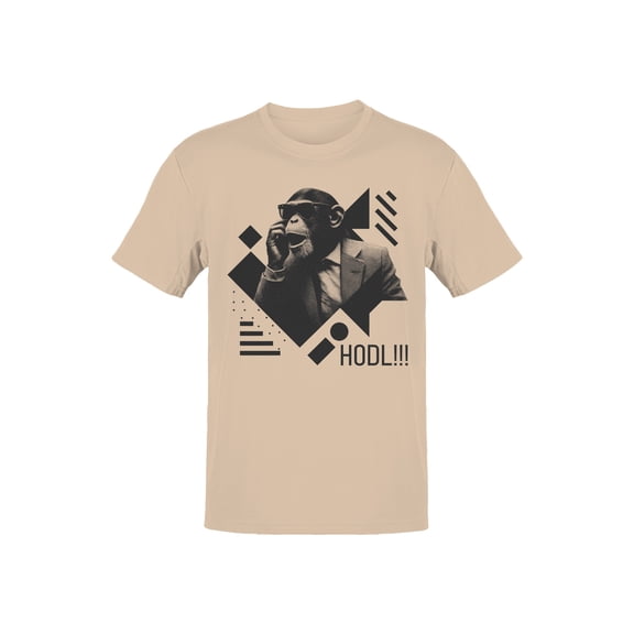 Geometric HODL Graphic Men's Natural T-Shirt