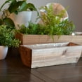 thumbnail image 2 of Balcony Box Planters, Set of 2, Rectangular, Plastic Lined, Fir Wood, 21.75 and 15.75 Inches, Nesting, 2 of 6