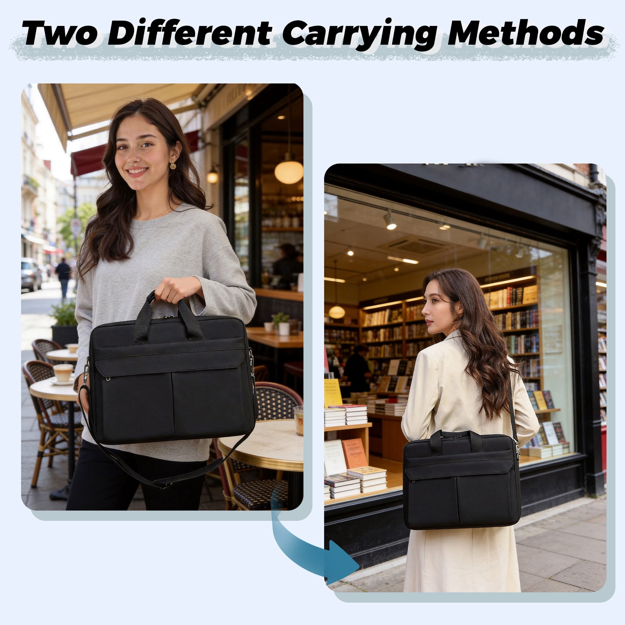 Laptop Carrying Case, 15.6" Laptop Bag Laptop Briefcase, Laptop Sleeve, Notebook Bag, Laptop Shoulder Bag with Multiple Pockets for 15.6 inch Notebooks
