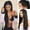 Black, variant on XIAQUJ African Ladies Small Curly Hair Sets Wavy Curls Wig Can Be Straightened and Bent Natural Looking Long Wavy Human Hair Wig with Lace Front Wig Caps Wigs for Women Black