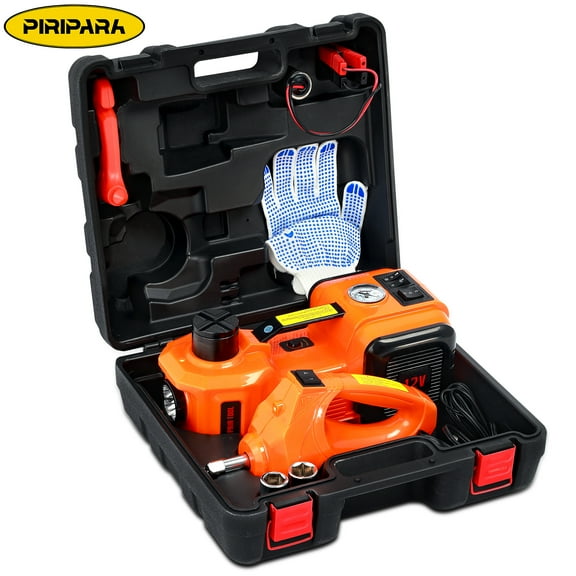 TCFUNDY 5 Ton Hydraulic Car Jack Kit Electric Floor Jack Lift Kit w/ Impact Wrench & Tire Inflator Pump