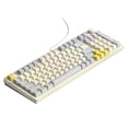 thumbnail image 1 of T-WOLF T-WOLF T50 Rétro Clavier Mécanique de Jeu RGB avec Interrupteurs Bleus, Design Bicolore, Filaire USB, Disposition 96+1 Touches, Blanc & Gris, 1 of 6