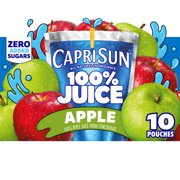 Capri Sun 100% Juice Apple Flavored 100% Juice Blend from Concentrate, 10 ct (Package May Vary)