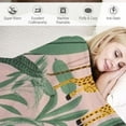 thumbnail image 3 of Fenyluxe Giraffes Leaves Annabel Kidston Print Throw Blanket Lightweight Soft Blanket for All Seasons Long-Lasting Blanket 60x80in, 3 of 6