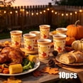 thumbnail image 2 of 10 Pcs Thanksgiving Disposable Paper Cups,Autumn Pumpkin Maple Leaf Turkey Pattern Decor Cup for Livingroom Picnic Holiday Gathering, 2 of 6
