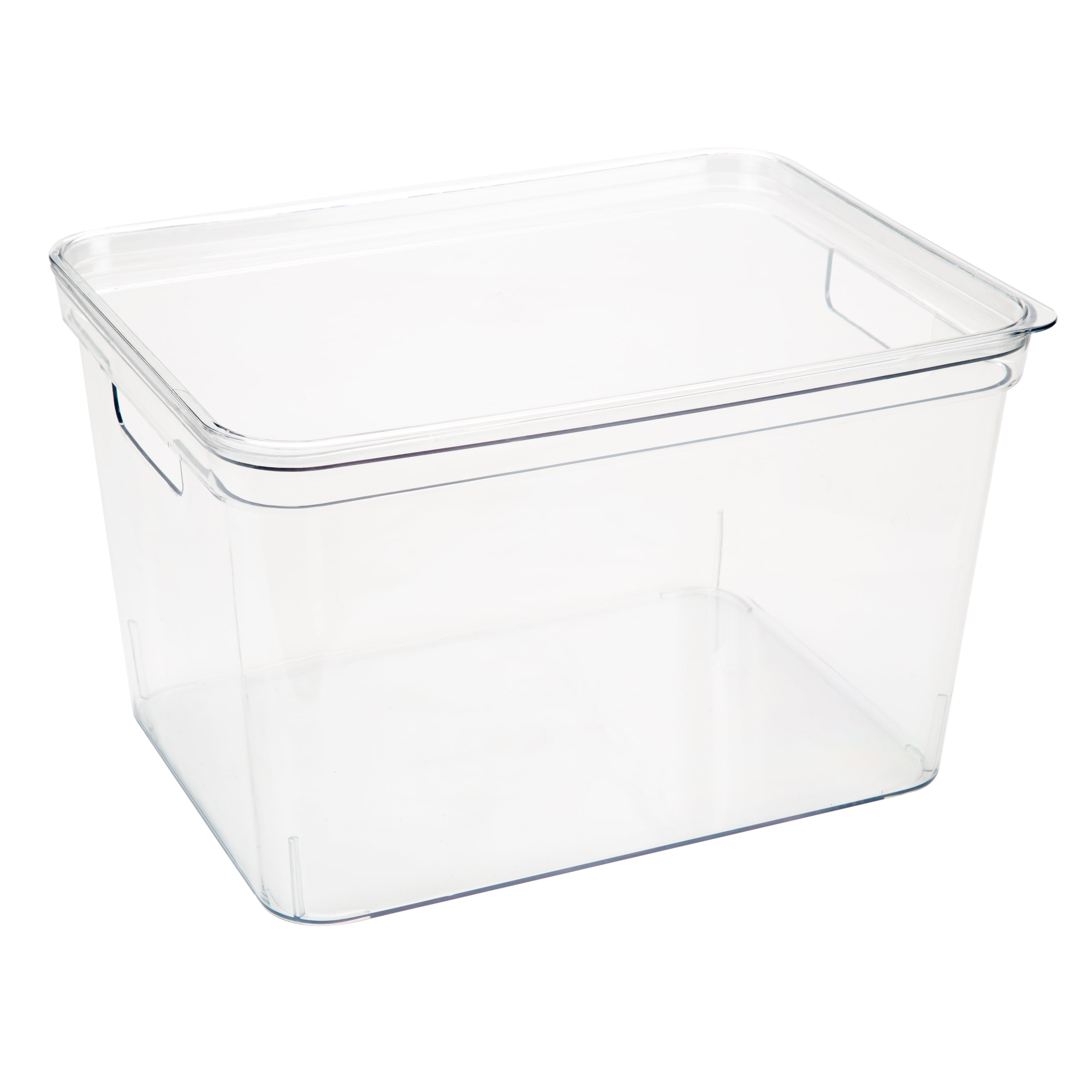 Simplify 4 Pack Large Plastic Lidded Storage Bin, Clear