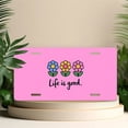 thumbnail image 4 of License Plate, Colorful Flower Motif Decorative Front,Personalized Stainless Steel License Plate Cover For Men Women,12.2" X 6.2", 4 of 6