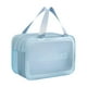 thumbnail image 4 of Bolsa de aseo de viaje, estuche para kit de lavado, bolso ligero multifuncional, organizador de cosméticos para mujer, bolsa de cosméticos de PVC para Color Azul M, 4 of 8