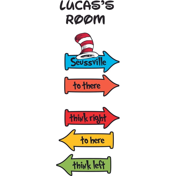 Dr Seuss Seussville Arrows Cat in Hat Customized Wall Decal - Custom ...