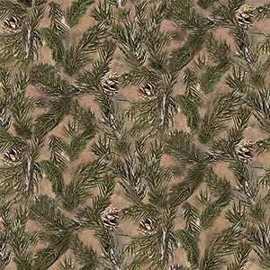 Realtree Cotton Fabric with Pine Needles and Cones-Sold by the