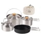 thumbnail image 4 of Set de utensilios de cocina para acampar, olla y tetera portátil en acero inoxidable para cocinar al aire libre, 4 of 9