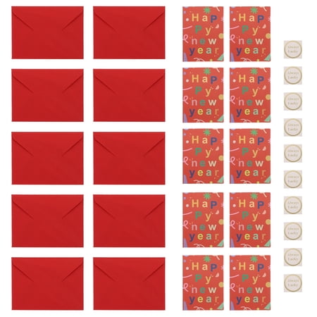 Zoyueyie 10pcs Spring Festival Blessing Cards Party Greeting Cards New Year Accessories