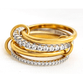 thumbnail image 2 of Apilable chapado en oro Cubic Zirconia Anillo Set Plata y Oro Mezcla de Metal Anillos Ajustable Diseño Fade, 2 of 3