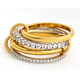thumbnail image 2 of Apilable chapado en oro Cubic Zirconia Anillo Set Plata y Oro Mezcla de Metal Anillos Ajustable Diseño Fade, 2 of 3