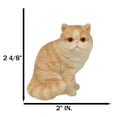 thumbnail image 6 of Realistic Feline Orange Tabby Kitty Cat Kitten Sitting Mini Figurine Glass Eyes, 6 of 8