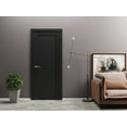 thumbnail image 3 of Pantry Kitchen Lite Door Hardware | Quadro 4111 Matte Black | Single Panel Frame Trims | Bathroom Bedroom Sturdy Doors -30" x 96", 3 of 6