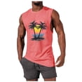 thumbnail image 2 of Camiseta sin mangas de cuello redondo para hombre, informal, a la moda, con estampado, deportiva, de poliéster, 2 of 5