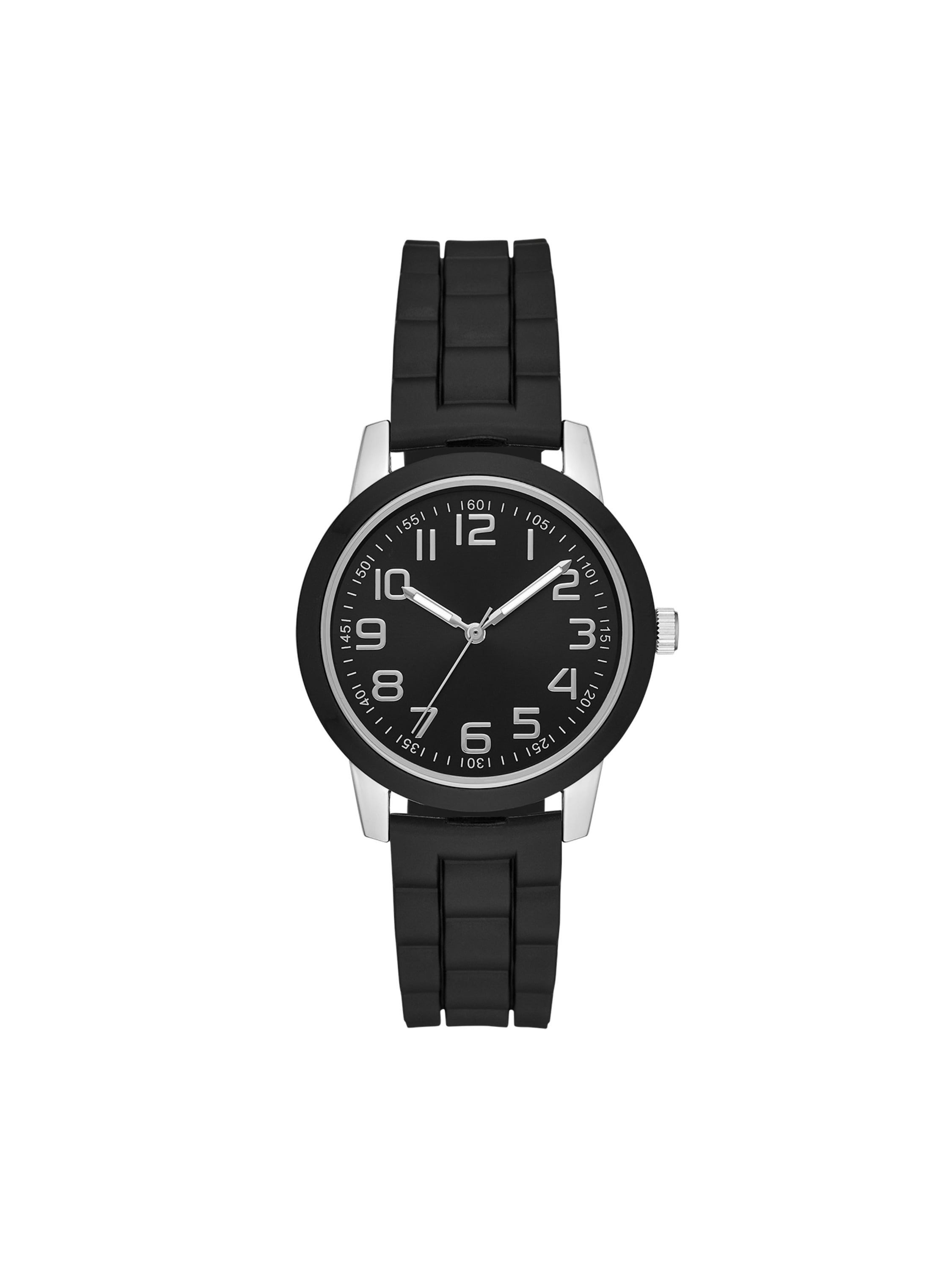 Time and tru women s black bezel watch with silicone strap walmart