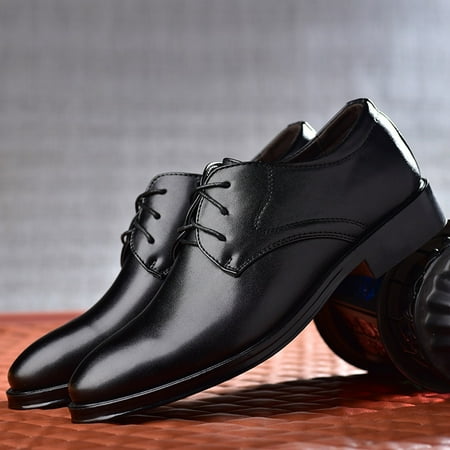 

Christmas Fashion Style Men s Breathable Comfortable Business Lace Up Work Leisure Solid Color Leather Shoes