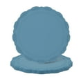thumbnail image 1 of Juego de 4 posavasos redondos de silicona Uxcell, manteles individuales de 4", manteles para mesa de comedor resistentes al calor, impermeables y a prueba de aceite para la cocina, azul (flor), 1 of 6
