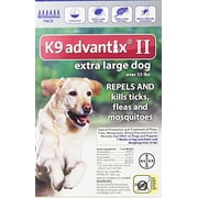 Bayer K9 Advantix II Flea, Tick and Mosquito Prevention for X-Large Dogs, Over 55 lb, 6 doses