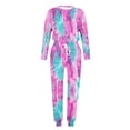 thumbnail image 5 of Viikei Elegant Pajama Set Silk-Touch Sleep Experience,Women Winter Letter Print Round Neck Long Sleeve Trousers Casual Home Wear Suit Pajams Sets Purple XXL, 5 of 5