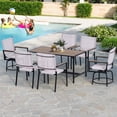 thumbnail image 2 of Segmart Outdoor Furniture Dining Set,Patio Dining Table Set for 6 Person, Patio Table and Chairs Set with Textilene Armchairs, Conversation Furniture Set for Backyard, Poolside, Pink, 2 of 7