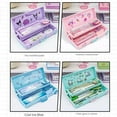 thumbnail image 2 of Pencil Box Girl's Gift Kuromi Primary School Double-layer Large Capacity Plastic Multi-functional Pencil Case 01, 2 of 5