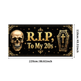 thumbnail image 5 of LUUFILx RIP To My 20's Celebration Banner Skulls Party Decoration Birthday Backdrop Perfect Background for Halloween Photoshoot Party Supplies Festive Decor, 5 of 7