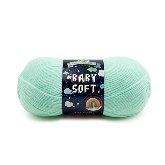 Lion Brand Baby Soft Mint Yarn #3 Light Baby Light Green Yarn 420 m/140 g