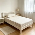 thumbnail image 5 of MMJ Queen Sheets Washed Cotton Fitted Sheet Single Item Mattress Protection Cover Bed Sheet 35.43x78.74in White Coffee Color, 5 of 6