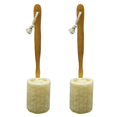 thumbnail image 1 of Esponja exfoliante natural Luffa Loofa para espalda con mango largo de madera, soporte para palo, ducha corporal, baño, spa, paquete de 2, 1 of 1