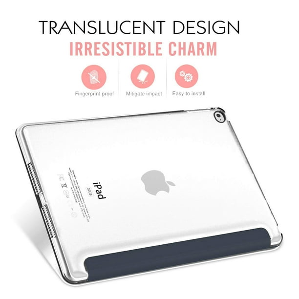 MIIU (TM) Smart Cover magnétique ultra-mince et coque arrière transparente  pour Apple iPad Air 2 (6e génération), Noir 